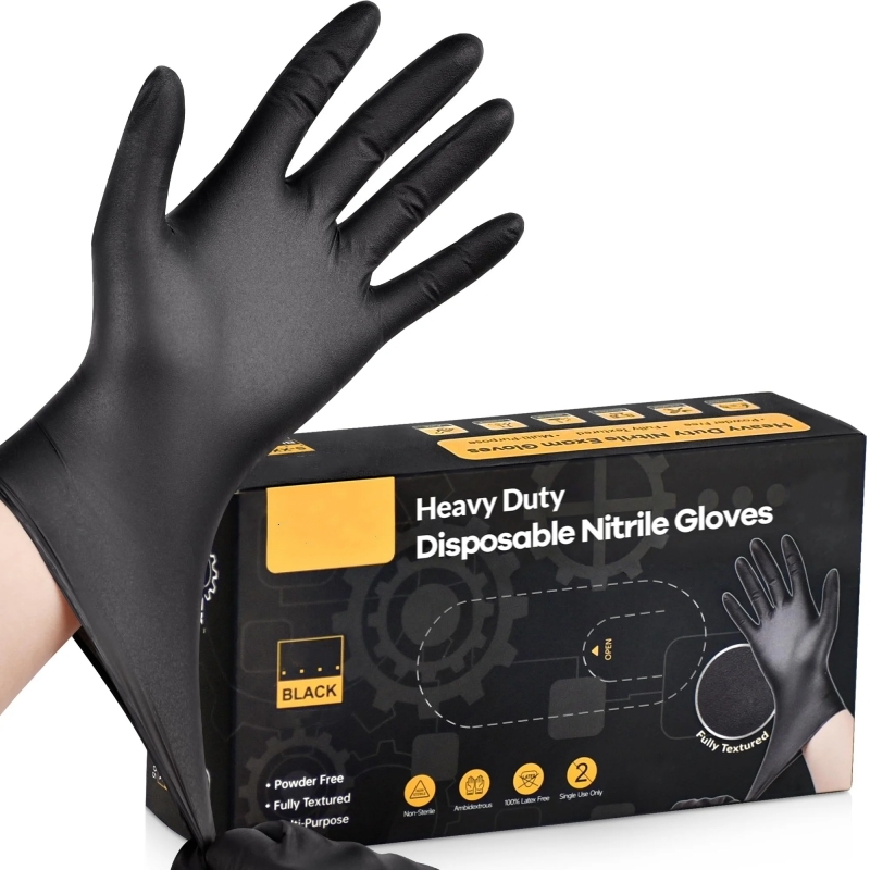 Nitrile Mechanic Glove - 20 قطعة قفازات النتريل السوداء القابل