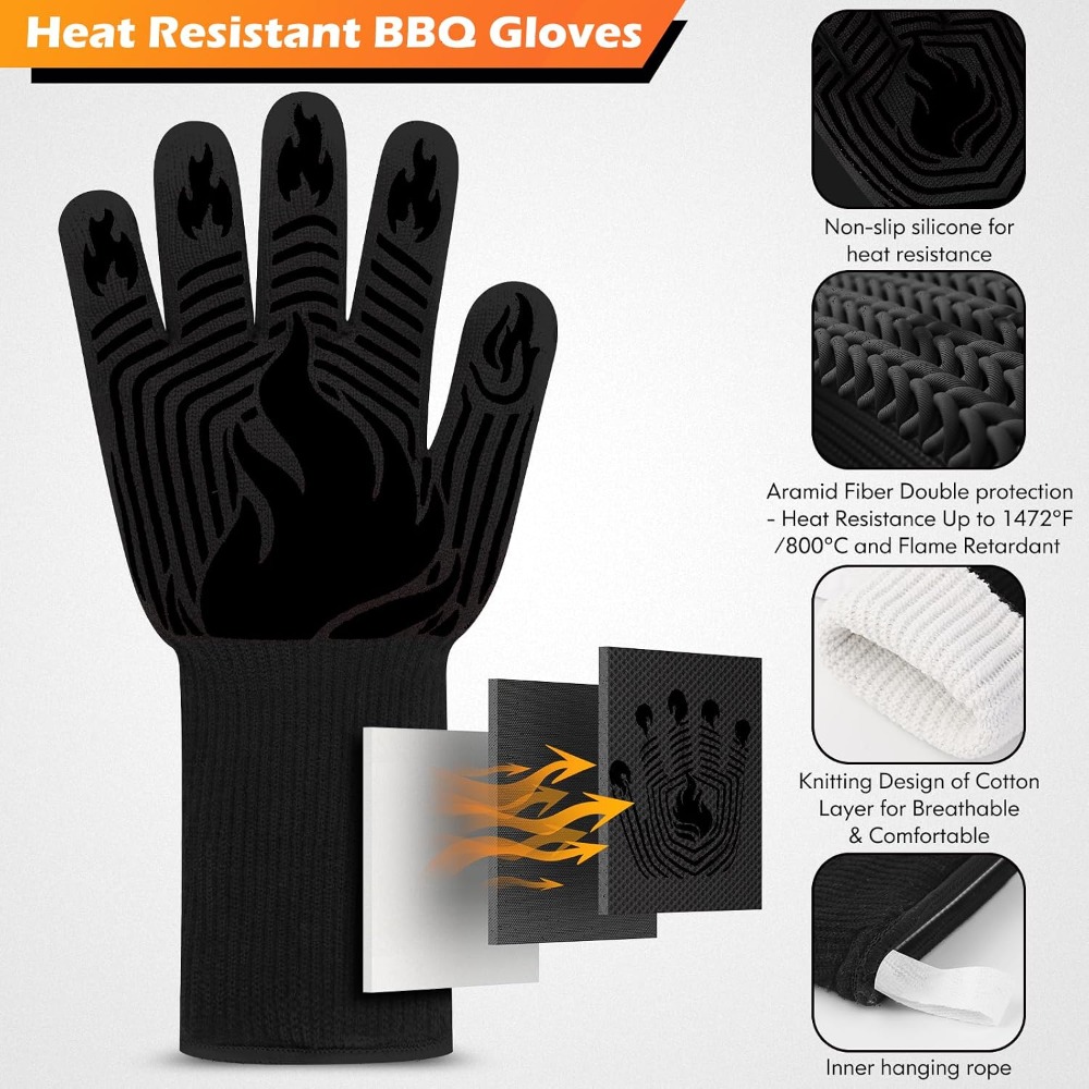 Heat Resistant Glove - قفازات الشواء، 1472 ° قفازات مقاومة