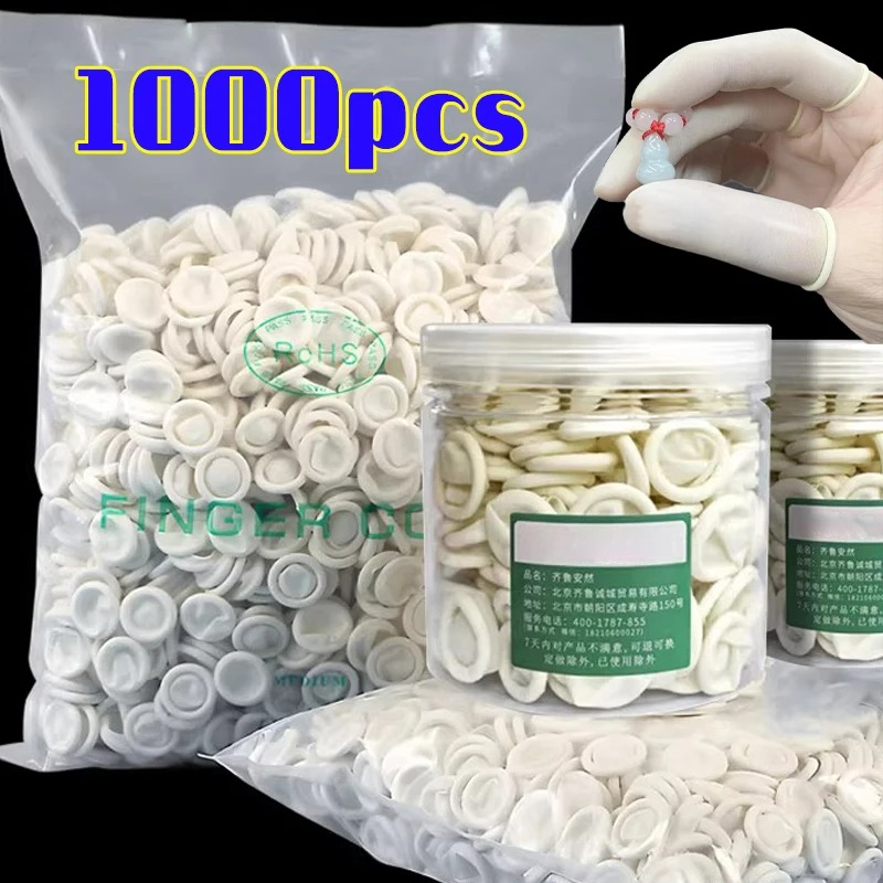 100-1000 قطعة من أغطية الأصابع - مراجعة Latex Disposable Glove وسعره