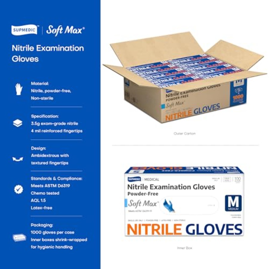ميديكال سوفت ماكس ™   قفازات ن - مراجعة Exam Glove Nitrile وسعره
