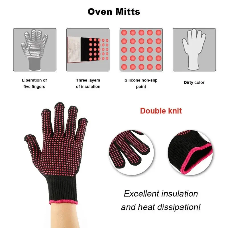 1 زوج قفازات شواء سيليكون غير  - مراجعة Oven Mitt Silicone وسعره