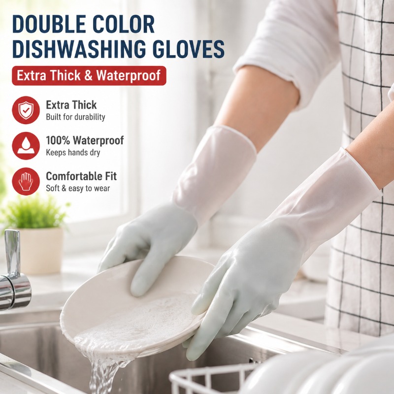 قفازات غسيل الأطباق من PVC مزد - مراجعة Dish Glove Rubber وسعره