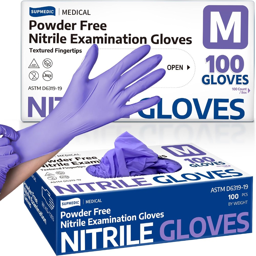 قفازات طبية نيتريل للاستخدام م - مراجعة Exam Glove Nitrile وسعره