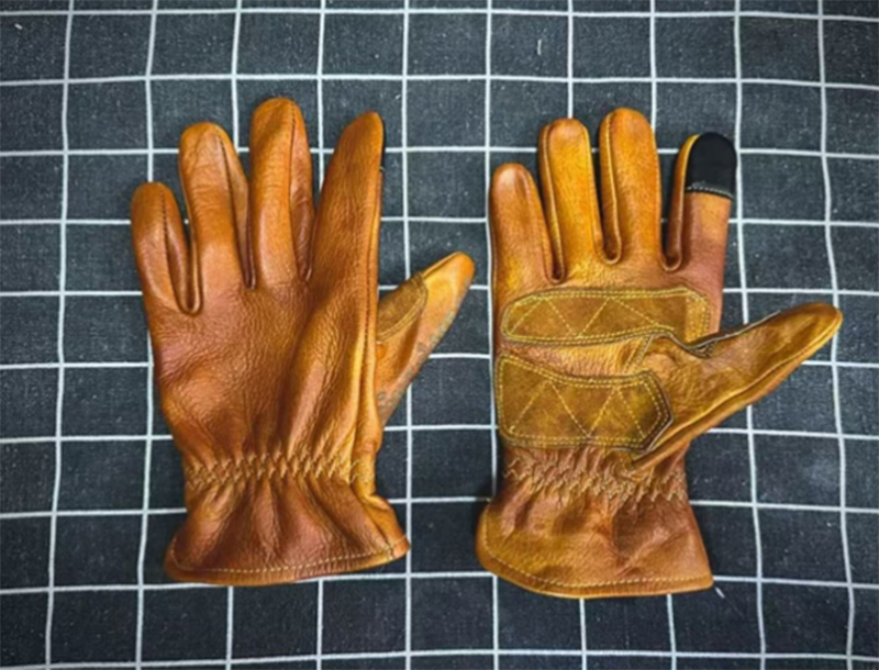 اليدوية جلد طبيعي الرجعية دراج - مراجعة Motorcycle Glove Knuckle وسعره