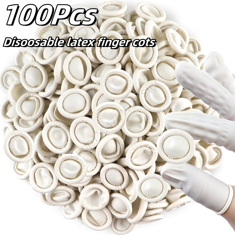 100 قطعة من أغطية الأصابع المط - مراجعة Latex Disposable Glove وسعره