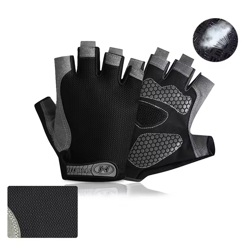 تنفس المضادة للانزلاق نصف اصبع - مراجعة Workout Glove Gym وسعره
